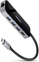 AXAGON HMC-6GL 3x USB-A, HDMI, RJ-45, USB 3.2 Gen 1 hub, PD 100W, 20cm USB-C cable *USBCM *USBCF *HDMIF *USBAF *RJ45F