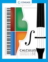 Boekcover van Calculus: Concepts & Contexts 5E. Piano, viool en gekleurde blokken.