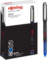 Stylo roller Rotring | Pointe aiguille (0 mm) pointe roller pour écrire avec précision | Encre bleue | 12 pièces