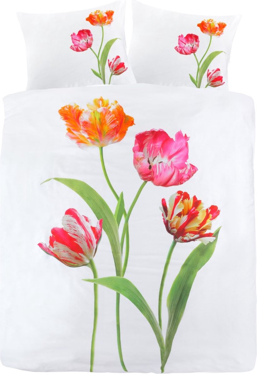 Papillon Tulip Dekbedovertrek - Tweepersoons - 200x200/220 cm - Wit