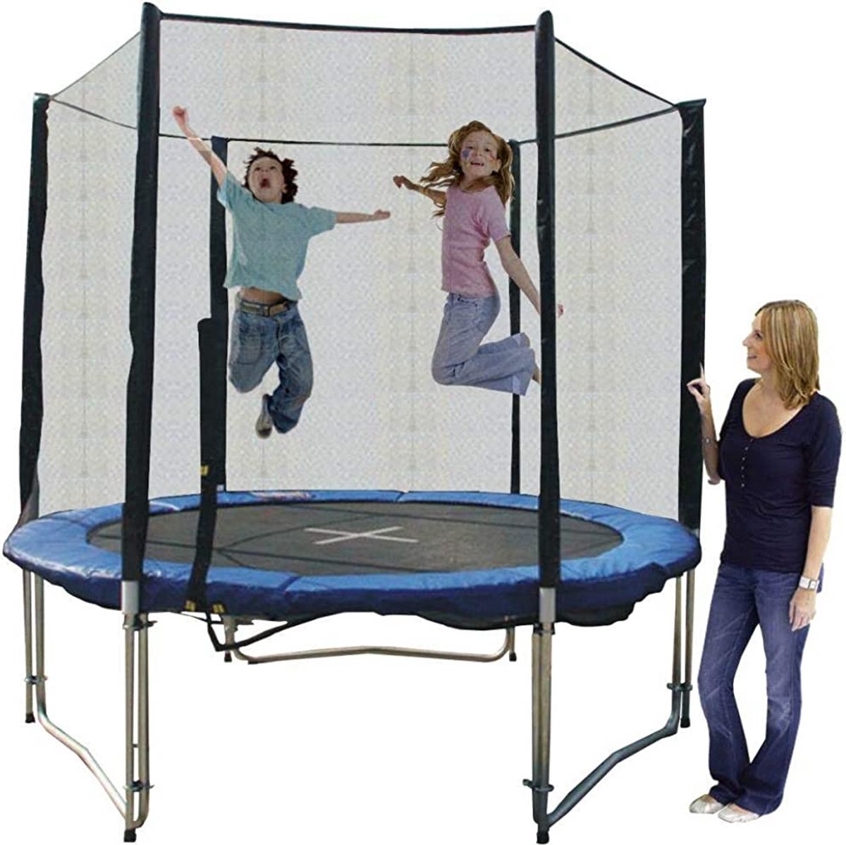 Veiligheidsnet voor trampoline rond 183 cm - Net met buizenframe voor  trampolines van... | bol.com