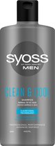 6x Syoss Men Shampoo Clean and Cool 440 ml