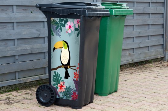 Container sticker Toekan - Planten - Bloemen - Kinderen - Dieren - Kids - 38x80 cm - Kliko sticker