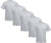 Fruit of the Loom - 5 stuks Valueweight T-shirts Ronde Hals - Asgrijs - XL