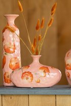 J-Line Vase Fleur Bouteille Large Ceramique Saumon/Orange