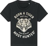 Most Hunted - baby t-shirt - tijger - zwart - goud - maat 6-12 maanden