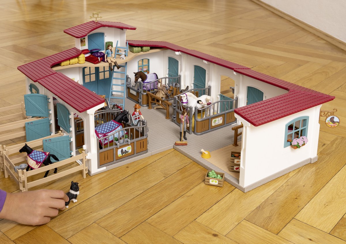 schleich HORSE CLUB - Manege - Kinderspeelgoed - Paarden Speelgoed - Paardenstal, 3 Paarden en 2 Speelfiguren - 115 onderdelen — afbeelding 8