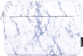CanvasArtisan - Housse pour ordinateur portable et/ou tablette avec poche frontale zippée - 13 pouces - couleur: marbre blanc
