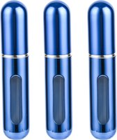 Mini Parfum Flesjes - 3-pack - Navulbaar - Reisflesjes - Parfumverstuiver - Glanzend Blauw