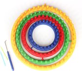 Deluqse Knitting Loom - Breimolen - Set van 4 - Rond - Breiraam - Brei Loom - Brei Ringen - Inclusief Haak