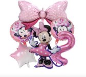Minnie Mouse Ballonnen Set - Leeftijd: 2 Jaar - Roze Ballonnen - Kinderverjaardag - Feestversiering - Verjaardag Versiering - Mickey & Minnie Mouse - Disney Kinderfeestje - Feestpakket - Roze Verjaardag Ballonnen - MinnieMouse Ballonnen - Roze Ballon