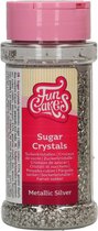 FunCakes Suikerkristallen - Gekleurde Suiker - Metallic Zilver - 80g - Eetbare Taartdecoratie