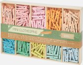 Kleine houten mini wasknijpers knijpers - 200 stuks - Mini Clothespins - Wasknijpers - Mini - 200 pcs - Pastel