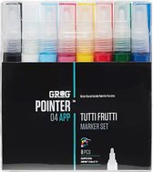 Grog Pointer Tutti Frutti 04 - 8 verfstiften - Waterbasis - Stiftpunt van 4 mm