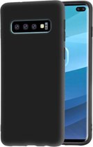 Hoesje Geschikt voor Samsung Galaxy S10 Plus TPU back cover/achterkant hoesje kleur Zwart
