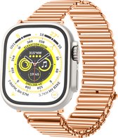 Strap-it Stalen Loop band - Geschikt voor Apple Watch bandje - Series 1/2/3/4/5/6/7/8/9/SE - Rose Gold - Staal/metalen Loop bandje met RVS sluiting - iWatch bandje voor maat: 38 mm 40 mm 41 mm