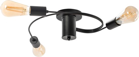 Candelabre Vintage, Toolight, Fier, E27, Lungime Cablul 100cm, Fara Sursa De Lumina, Negru