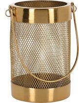 Photophore / lanterne en métal doré 12 cm - Photophore - Vent léger