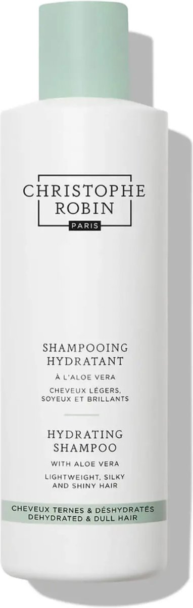 Christophe Robin Hydrating Shampoo With Aloe Vera 250ml - Normale shampoo vrouwen - Voor Alle haartypes