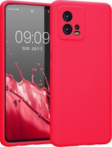 kwmobile telefoonhoesje geschikt voor Motorola Moto G72 - TPU backcover met siliconen coating - Smartphone case in neon roze