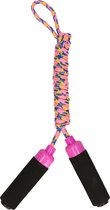 Springtouw speelgoed met Foam handvat - roze touw - 210 cm - buitenspeelgoed