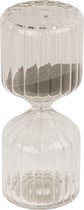 Zandloper woondecoratie - glas - 13 x 6 cm - grijs zand - decoratieve woonaccessoires