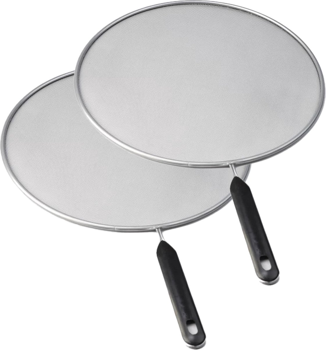 Lowenthal Spatdeksel/afgietdeksel - 2x - kunststof - RVS - Diameter 29 cm - universele pannendeksel