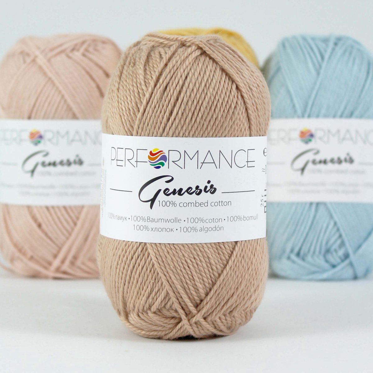 Genesis beige 2032 - 5 bollen gekamd katoengaren - pendikte 3,5 a 4mm