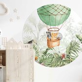 Behangcirkel 80cm Studio Wallz - Baby diertjes in luchtballon