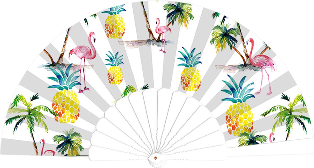 Spaanse zomerse waaier - flamingo - ananas - palmboom