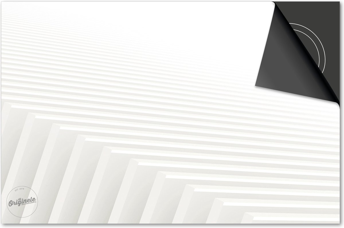 Inductie beschermer 81x52 - afdekplaat inductie mat - Dietrix Kookplaat beschermer - Base - Wit - Abstract plank structuur