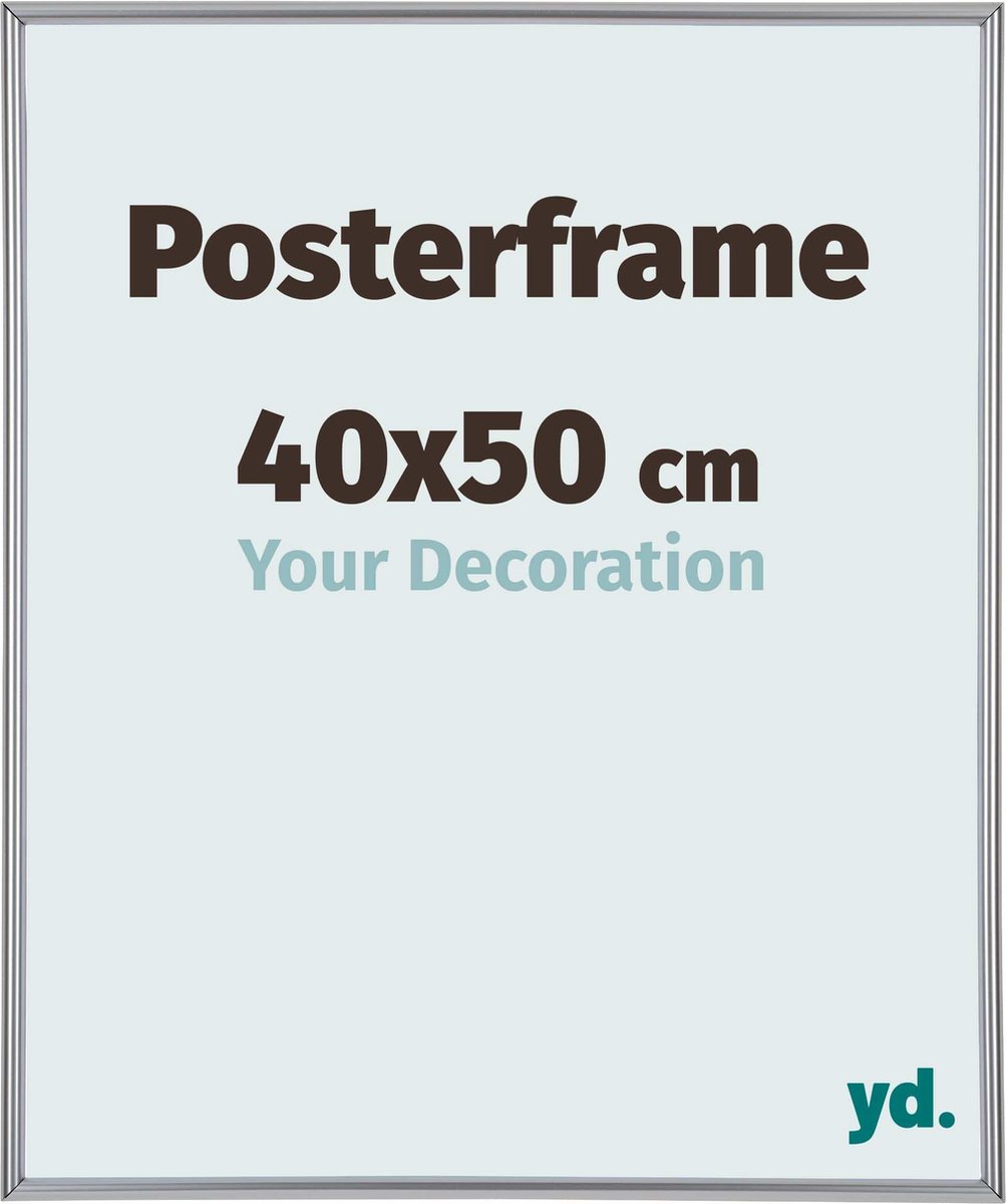 yd. Your Decoration - Posterlijst 40x50 cm - Kunststof - Zilver Hoogglans - Paris