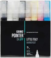 Grog Pointer Little Italy set - 8 verfstiften - Waterbasis - Stiftpunten van 4 mm