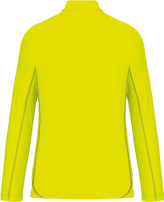 Chemise de sport homme manches longues ¼ zip ' Proact' Jaune Fluo - XXL