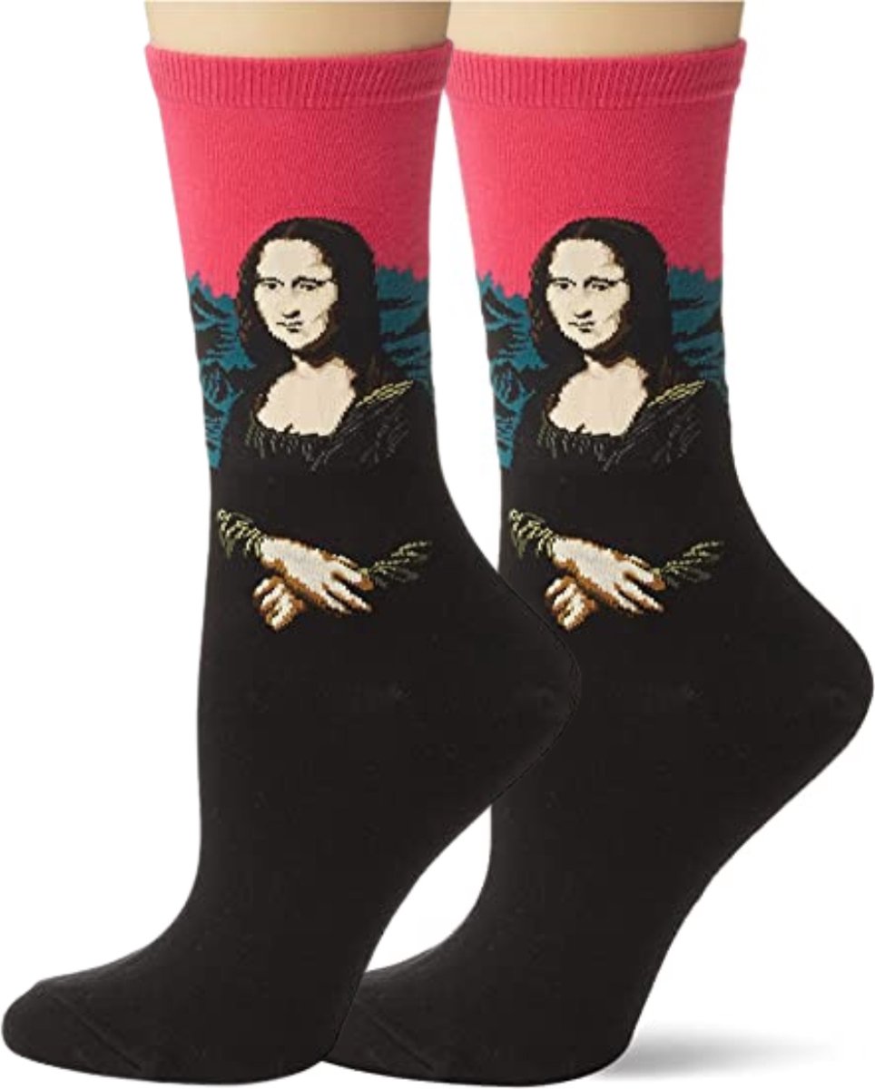 Winkrs - Mona Lisa Sokken - Kunst Sokken - Da Vinci - Vrolijke Sokken - Maat 38/42