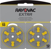 Lot de 12 piles auditives Rayovac Extra 10 (jaune)