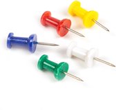 Bergo Push Pins - 250 stuks - gekleurde punaises rood / geel / blauw / groen / wit