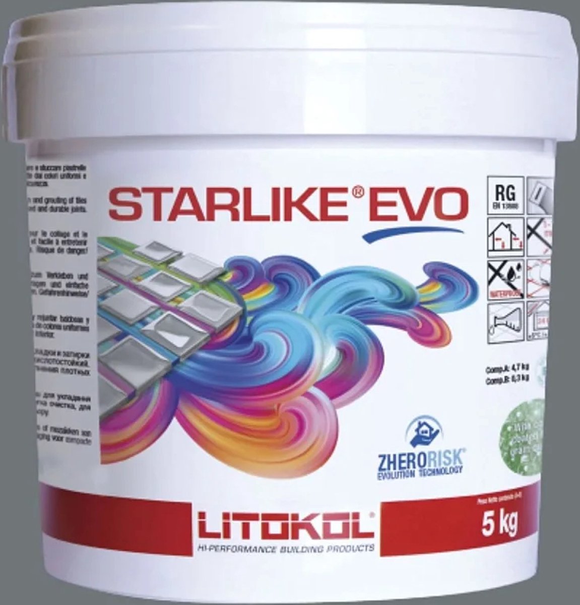 Litokol starlike evo 130 grigio ardesia 2,5kg - Voegmiddel - Kleur Grijs - Epoxymiddel - Lijm