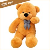 Grote oranje knuffelbeer - Grote oranje Teddybeer van 230 cm. Heerlijk groot om lekker mee te knuffelen en te spelen