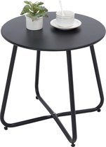 Bijzettafel, kleine bijzettafel, metaal, tuinbijzettafel, rond, salontafel en koffietafel met verstelbare tafelpoten (zwart, 45 x 45 cm)