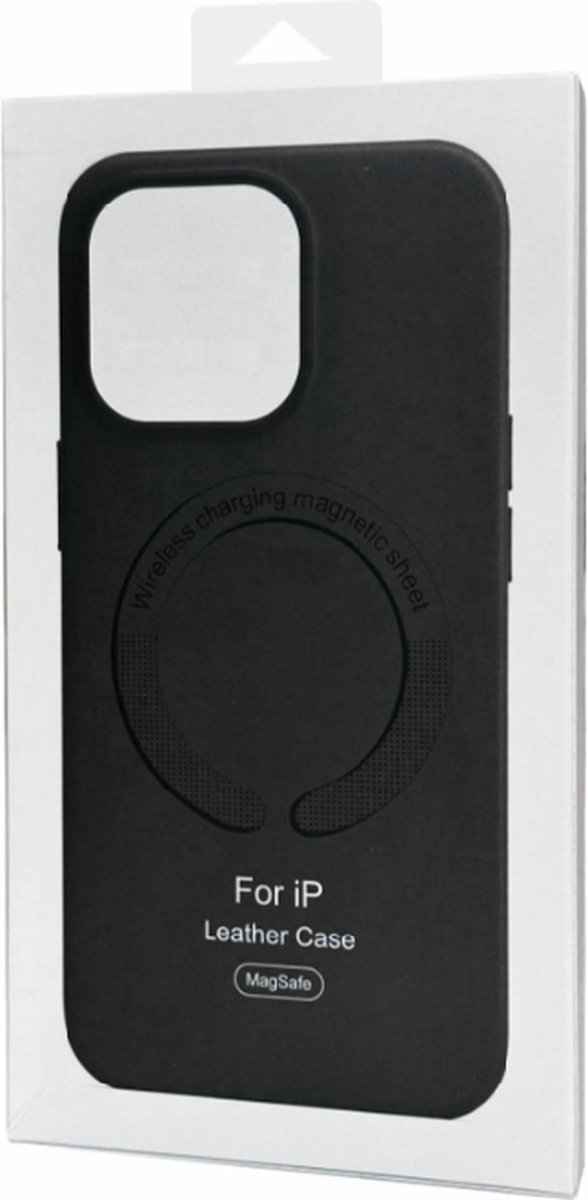 GREEN ON MagSafe Leren Hoesje voor iPhone 12 Pro Max - Zwart