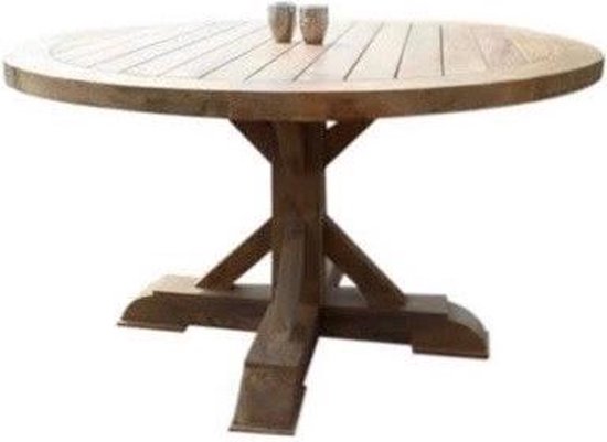 Xena 140 ronde old gerecycled teaktafel