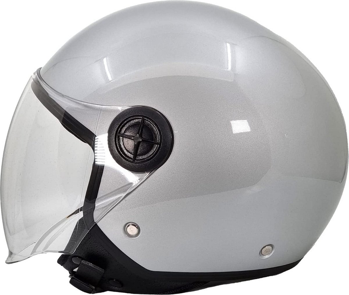 BHR 832 | minimal vespa helm | zilver | scooter en brommerhelm | maat XS