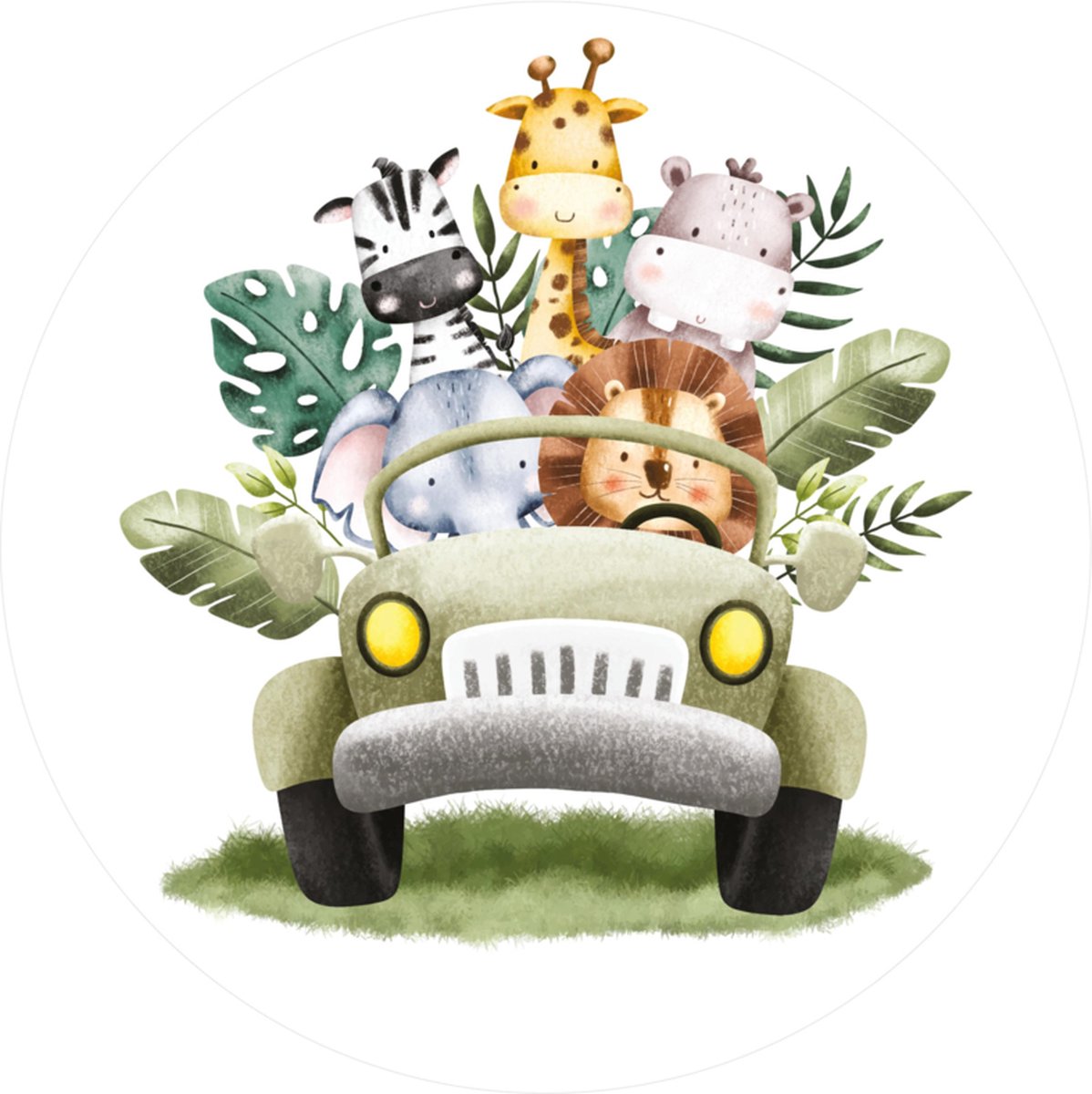 Designed4Kids | Muurcirkel jeep safari | Babykamer | Kinderkamer | Decoratie