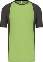 Tweekleurig sportshirt unisex 'Proact' korte mouwen Lime/Dark Grey - 4XL