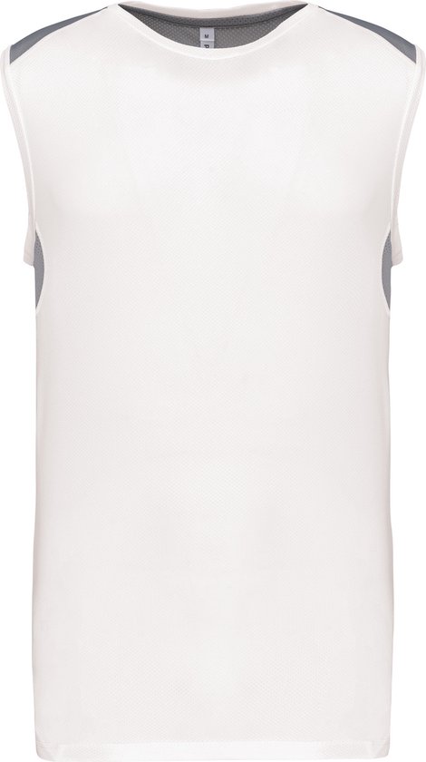 Tweekleurige tanktop sportoverhemd heren 'Proact' White/Fine Grey - S