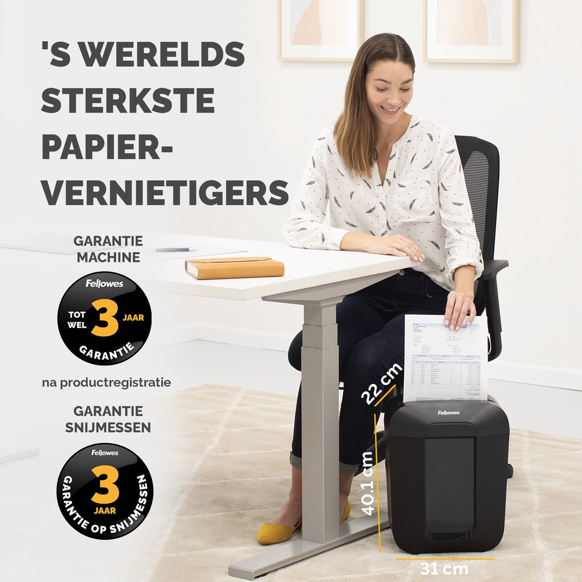 Fellowes LX41 Papiervernietiger / Papierversnipperaar – Mini‑Cut P‑4 – 8 vellen – 17 liter – Voor thuis & thuiskantoor thumbnail 4