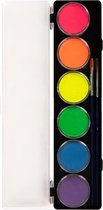 Schmink Pallet Neon Aqua - Hobby Watercolour Neon Palet 6 x10 gram
