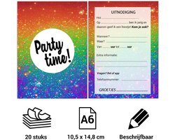 Uitnodiging kinderfeestje - Voordeelset 20 stuks - Beschrijfbaar - Uitnodigingskaarten - Uitnodiging verjaardag - uitnodiging verjaardag feest - Uitnodiging kinderfeestje Jongen of Meisje - Uitnodiging feestje - uitnodigingen - Party