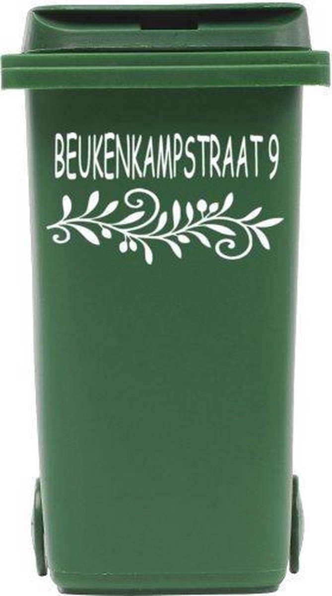 Sticker straatnaam + nummer tak voor kliko container | Rosami